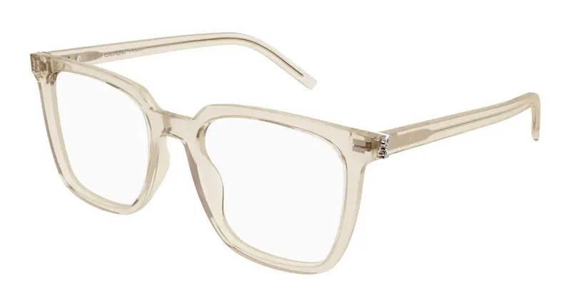 SAINT LAURENT Donna SL M146 OPT 004 Montature da vista Acetato Beige Trasparente Squadrata