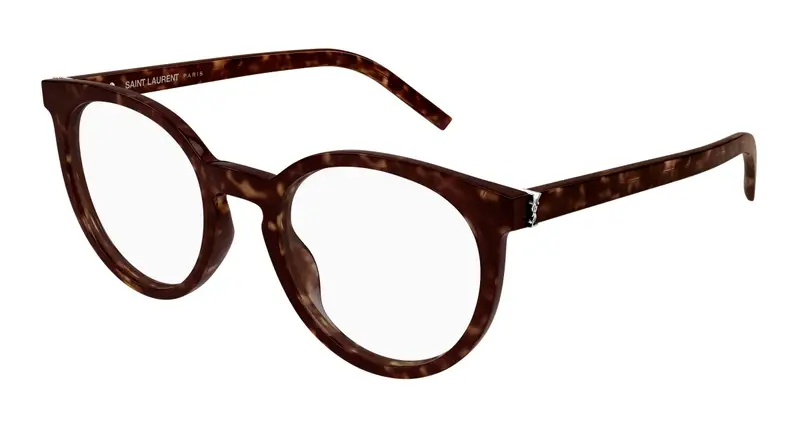 SAINT LAURENT Donna SL M147 002 Montature da vista Acetato Havana Trasparente Cat Eye