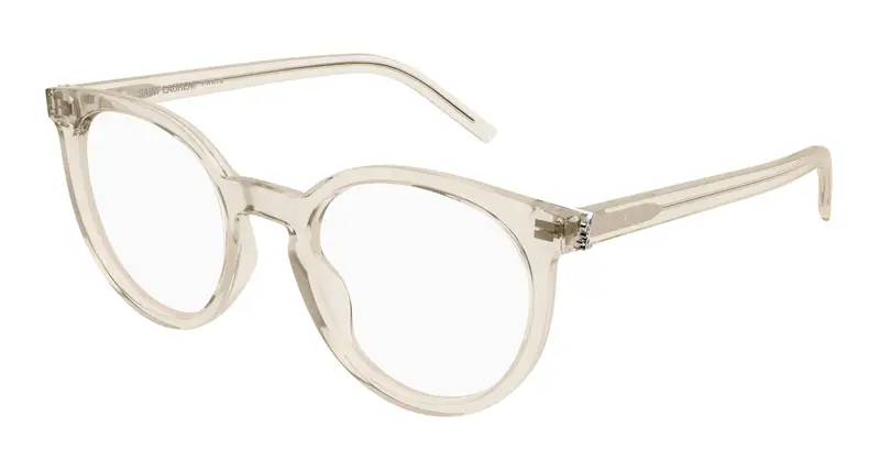 SAINT LAURENT Donna SL M147 004 Montature da vista Acetato Beige Trasparente Cat Eye