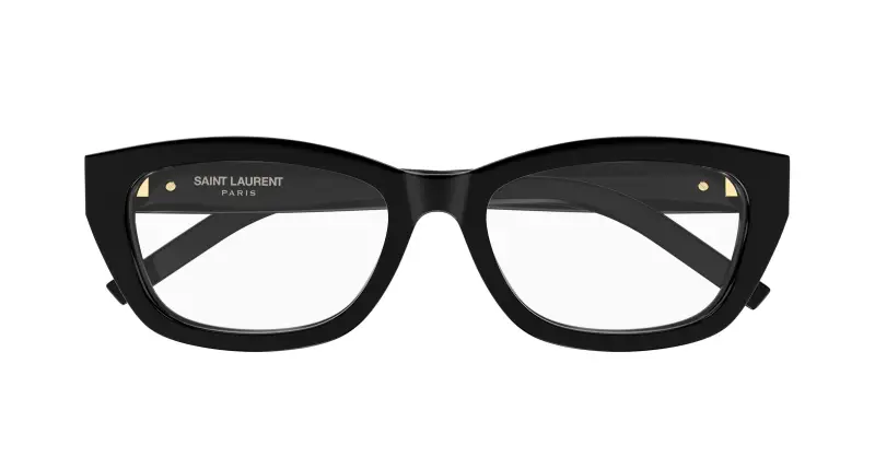 Donna SL M153 OPT 001 Montature da vista Acetato Nero Trasparente Cat Eye miniatura 2