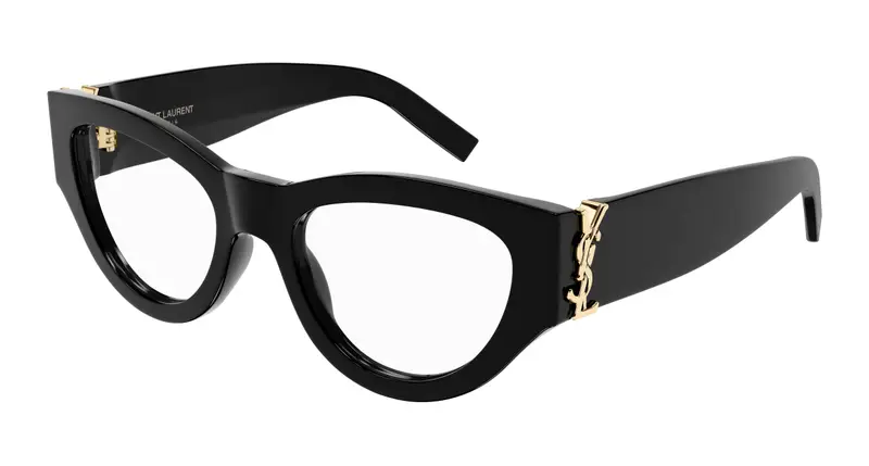 SAINT LAURENT Donna SL M94 OPT 001 Montature da vista Acetato Nero Trasparente Cat Eye