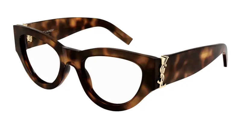 SAINT LAURENT Donna SL M94 OPT 002 Montature da vista Acetato Havana Trasparente Cat Eye