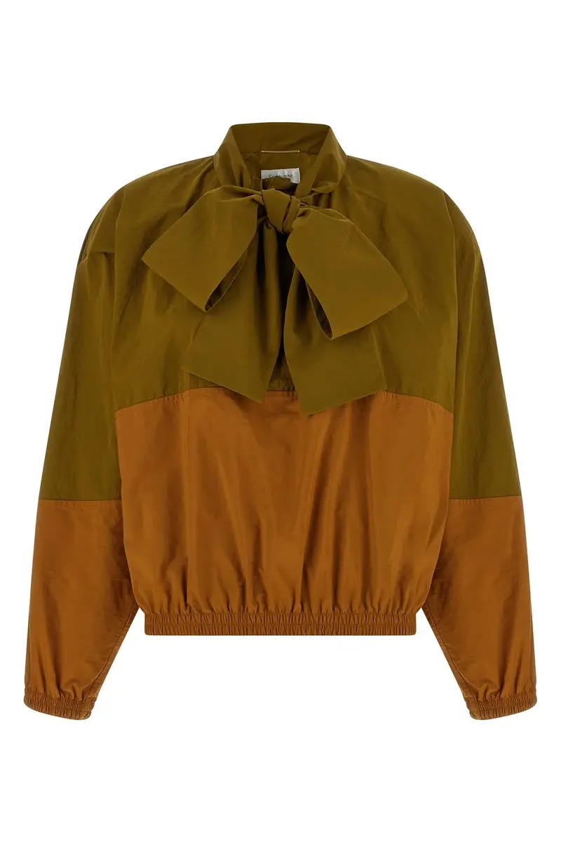 Giacca A Vento Color-Block Verde