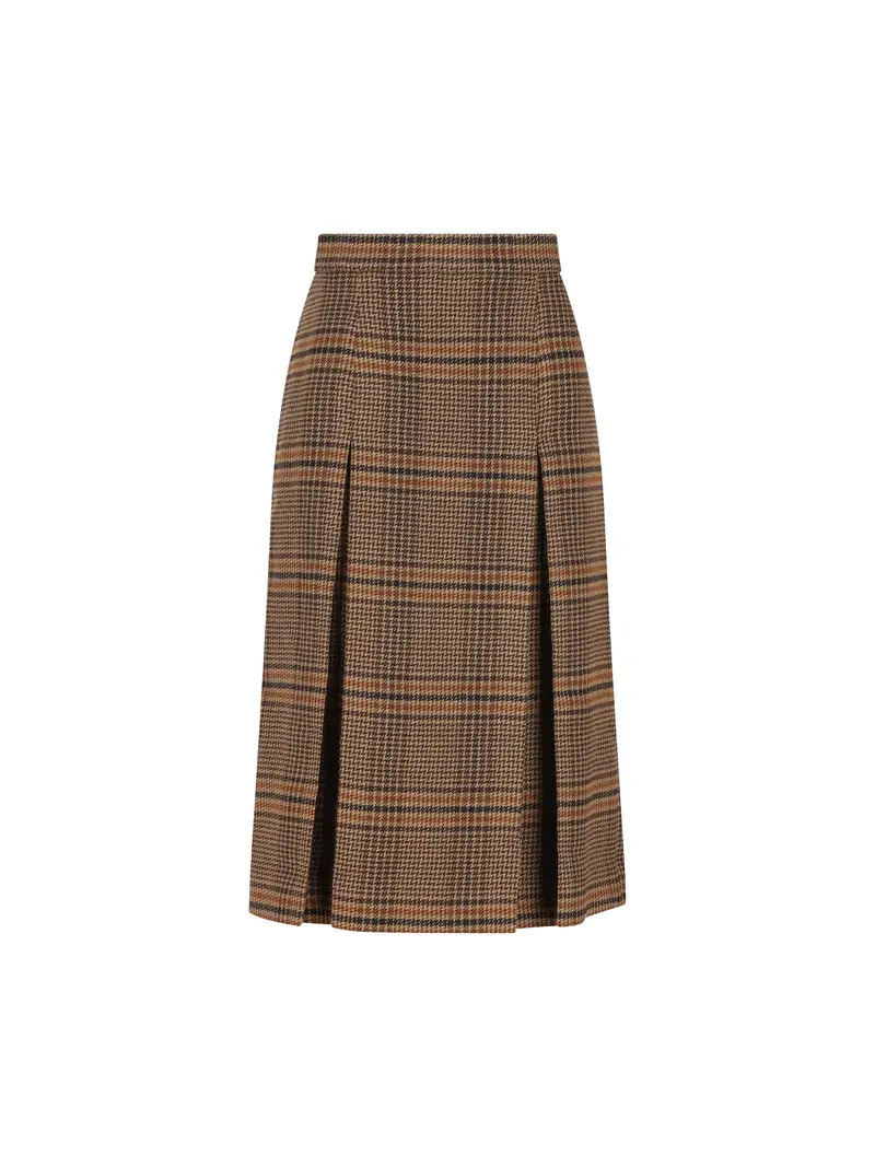 Gonna Midi In Lana E Cashmere MARRONE