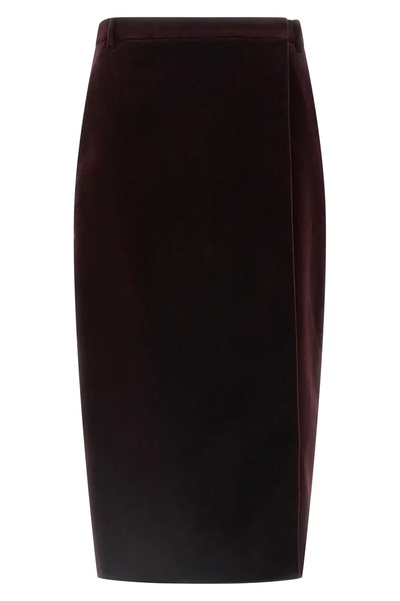 Gonna Velluto Bordeaux