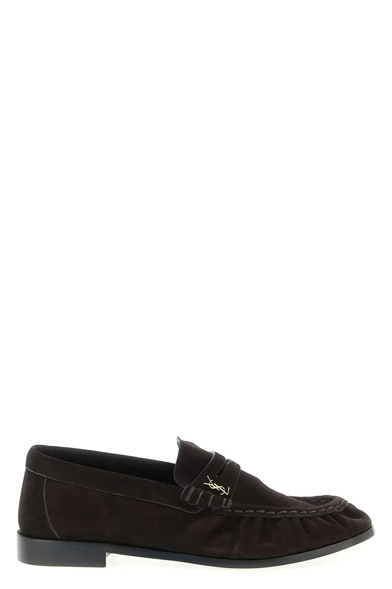 Saint Laurent Mocassino Le Loafer Marrone in suede