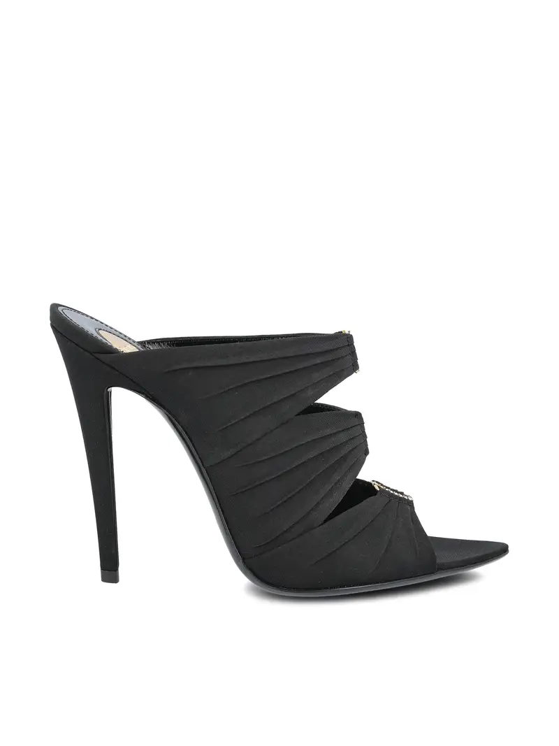 Mule Emilie In Crêpe Satin NERO