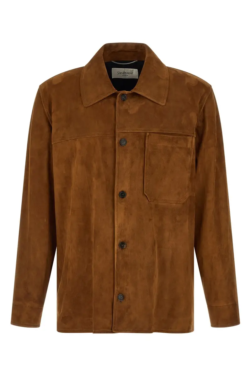 Overshirt Suede Marrone