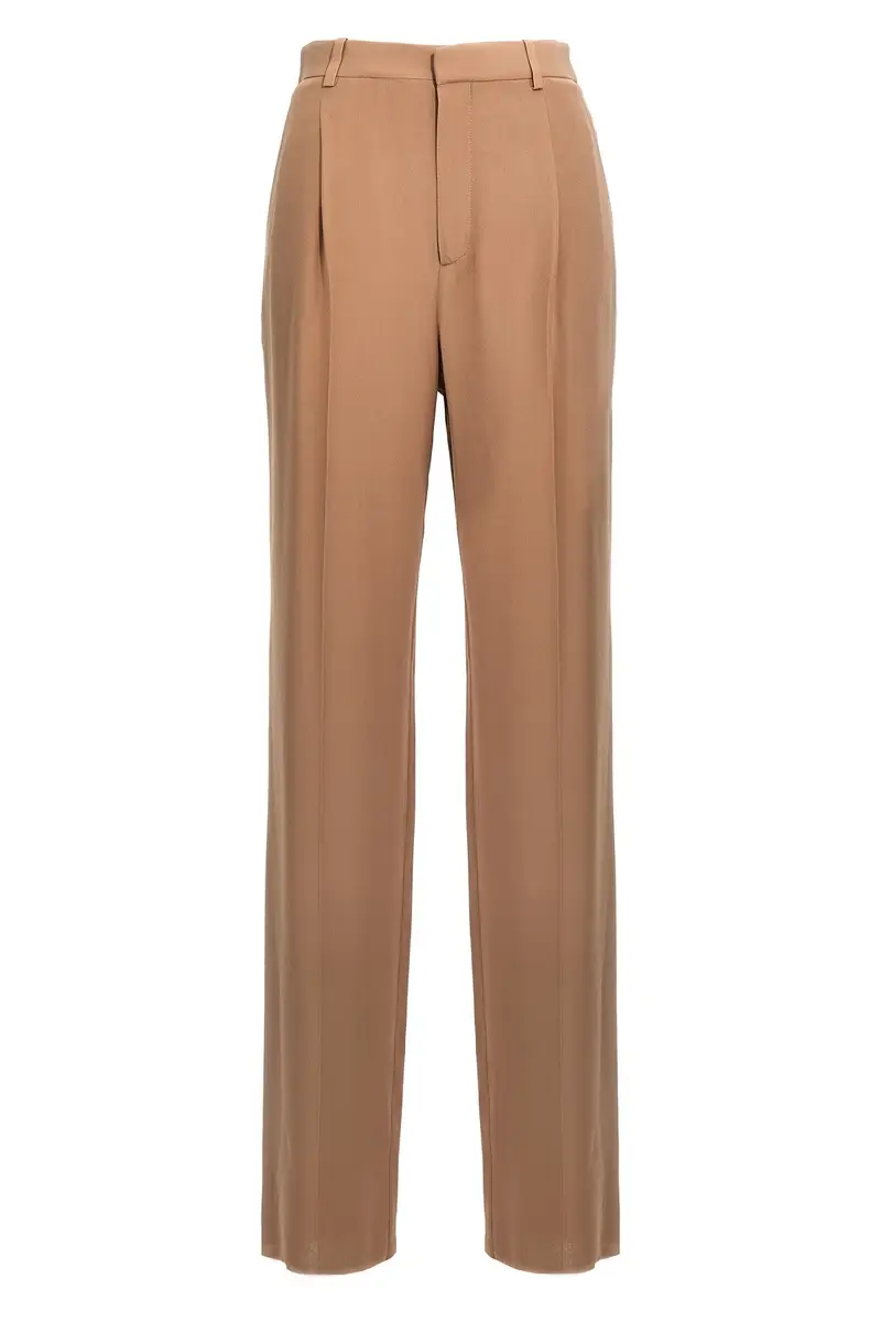Pantalone Crepe Seta Beige