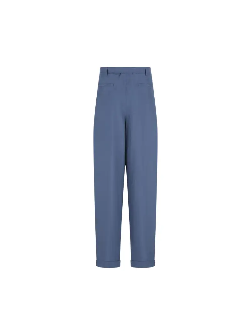 Pantaloni In Seta BLU miniatura 2