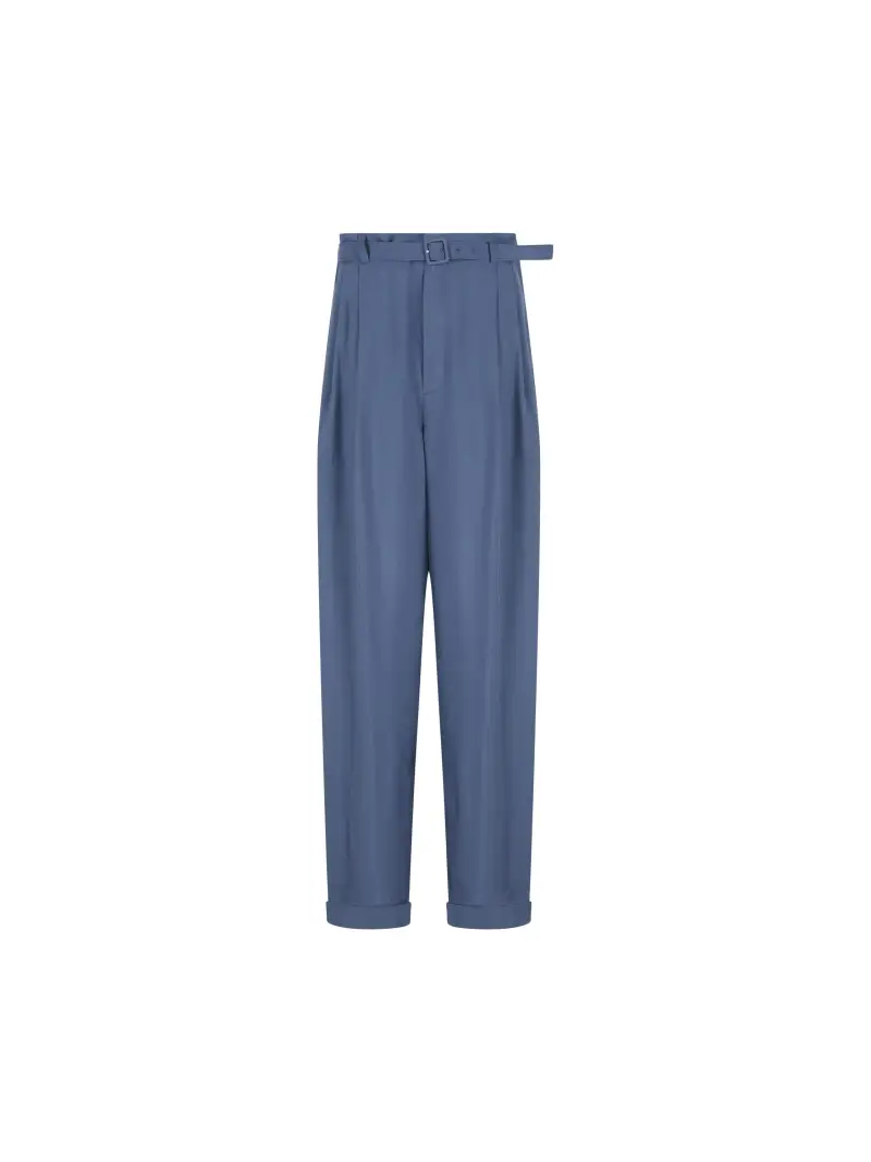 Pantaloni In Seta BLU