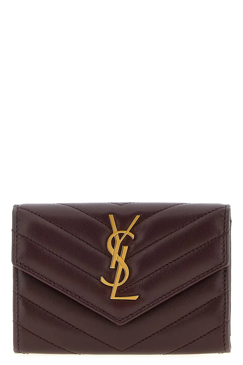 Saint Laurent Portafoglio Envelope Piccolo Bordeaux in pelle di agnello
