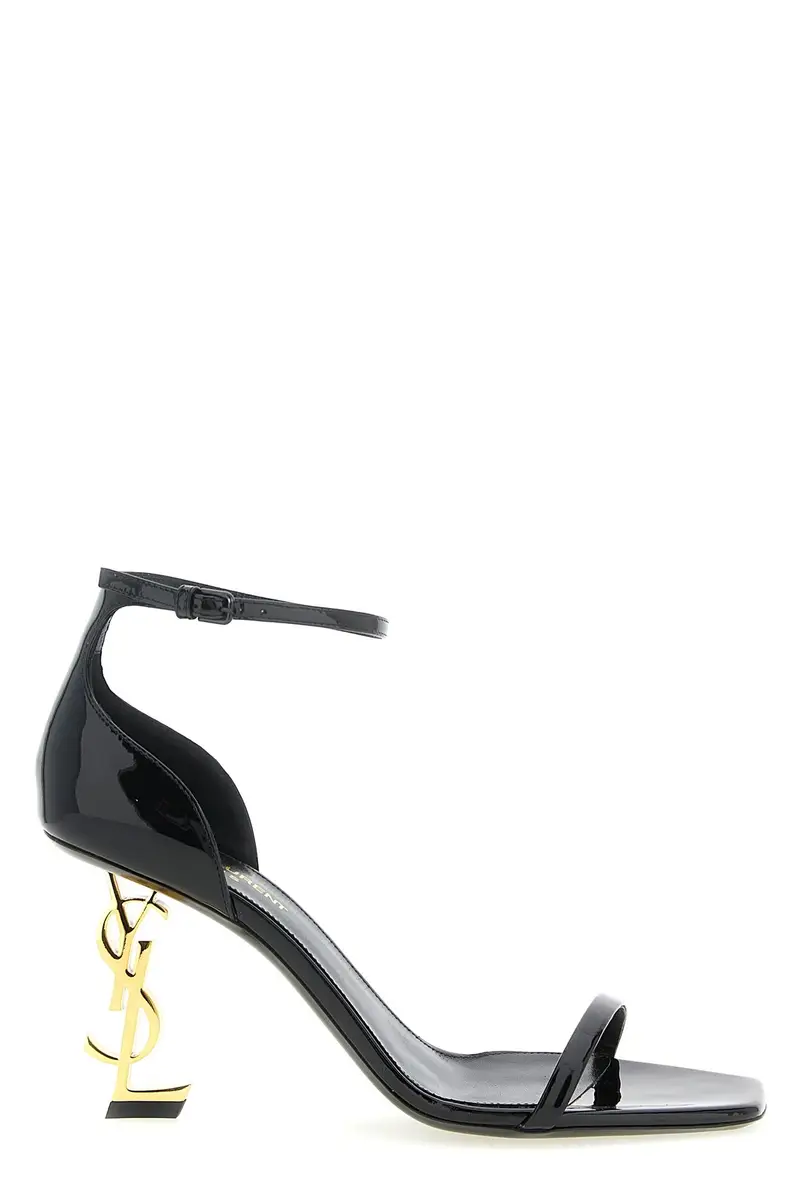 Saint Laurent Sandali Opyum Nero in Vernice
