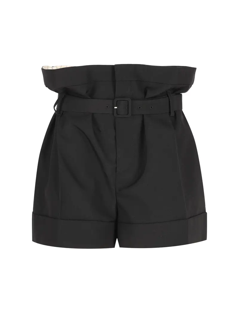 Shorts In Mohair E Lana NERO