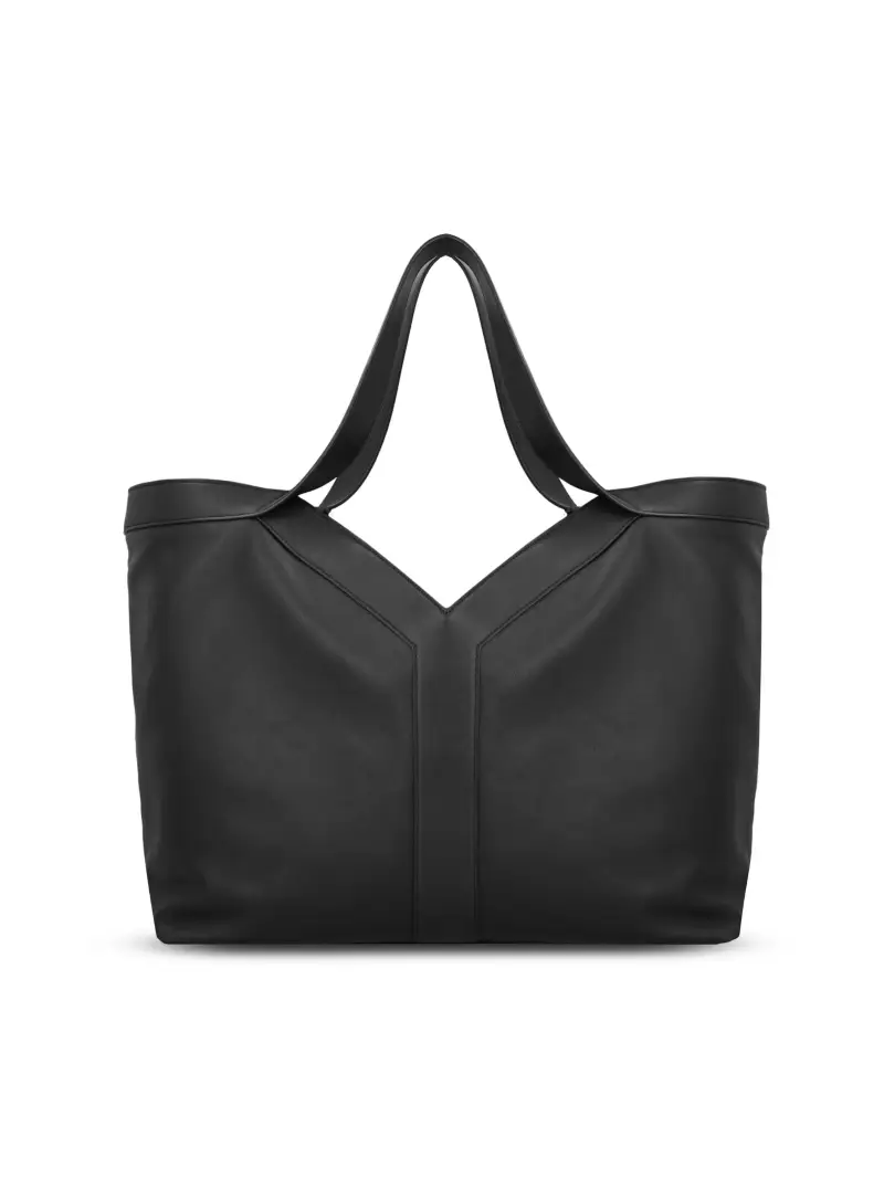 Tote Bag Y Oversize In Pelle NERO miniatura 2