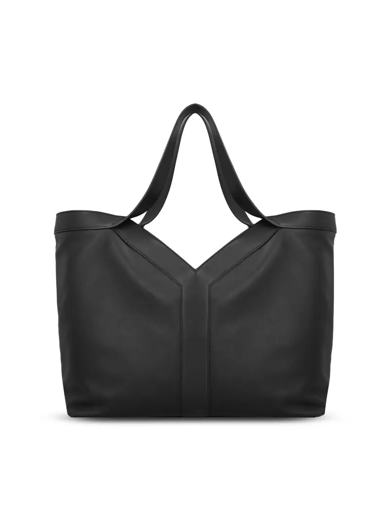 Tote Bag Y Oversize In Pelle NERO