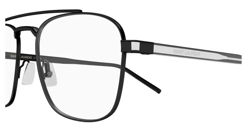Unisex SAINT LAURENT SL 665 OPT 001 Montature da vista Metallo Nero Trasparente Pilot miniatura 3