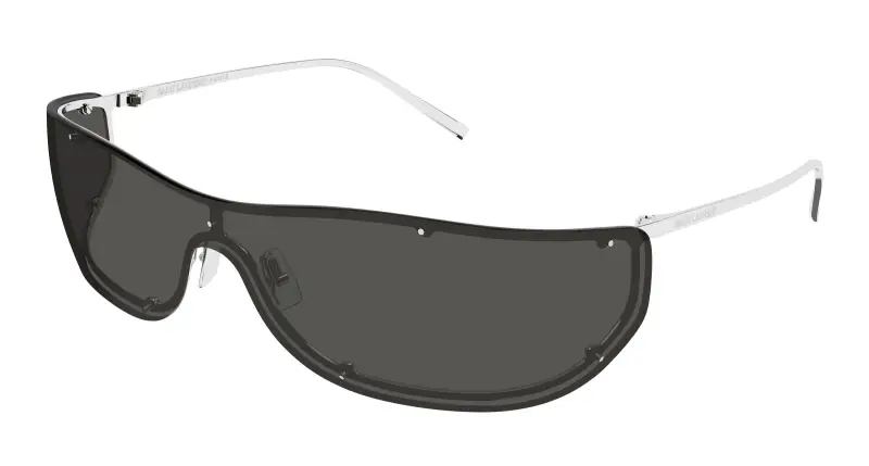 Unisex SAINT LAURENT SL 807 001 Occhiali da sole Metallo Argento Grigio Maschera