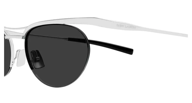 Unisex SAINT LAURENT SL 862 002 Occhiali da sole Metallo Argento Grigio Rotonda miniatura 3