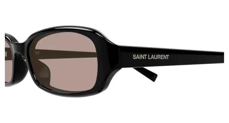 Unisex SAINT LAURENT SL 872 ERIN 002 Occhiali da sole Acetato Nero Marrone Rotonda miniatura 3