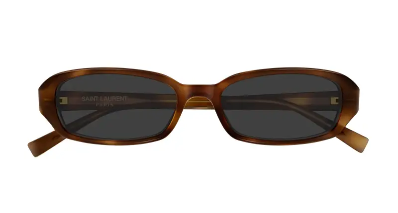 Unisex SAINT LAURENT SL 872 ERIN 004 Occhiali da sole Acetato Havana Grigio Rotonda miniatura 2