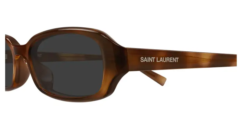 Unisex SAINT LAURENT SL 872 ERIN 004 Occhiali da sole Acetato Havana Grigio Rotonda miniatura 3