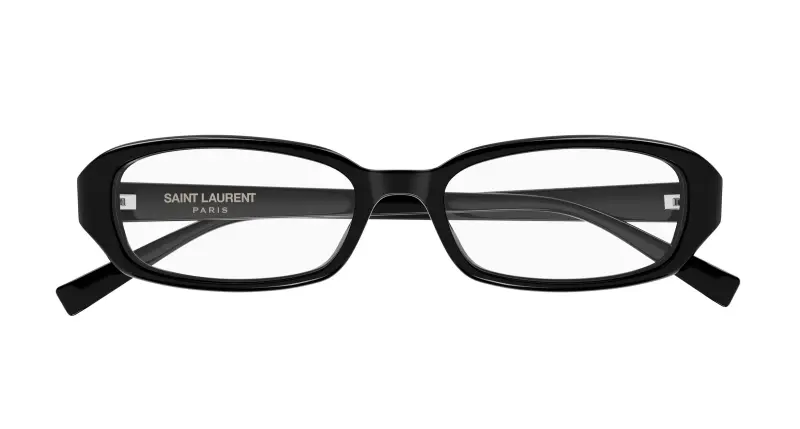 Unisex SAINT LAURENT SL 872 ERIN OPT 001 Montature da vista Acetato Nero Trasparente Rotonda miniatura 2
