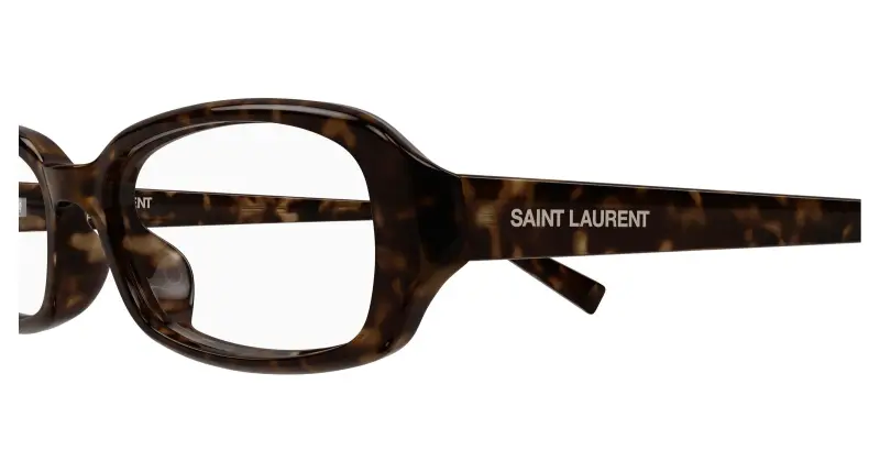 Unisex SAINT LAURENT SL 872 ERIN OPT 002 Montature da vista Acetato Havana Trasparente Rotonda miniatura 3