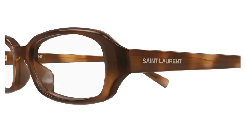 Unisex SAINT LAURENT SL 872 ERIN OPT 003 Montature da vista Acetato Havana Trasparente Rotonda miniatura 3