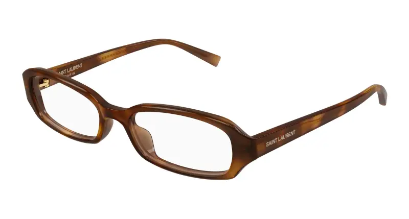 Unisex SAINT LAURENT SL 872 ERIN OPT 003 Montature da vista Acetato Havana Trasparente Rotonda
