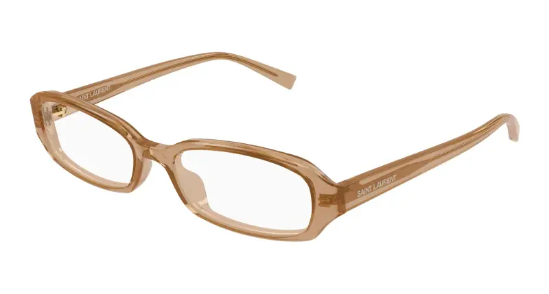 Unisex SAINT LAURENT SL 872 ERIN OPT 004 Montature da vista Acetato Marrone Trasparente Rotonda