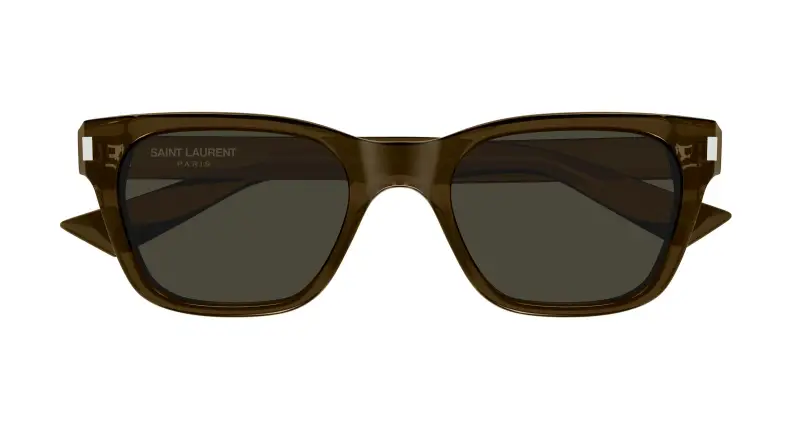 Unisex SAINT LAURENT SL 874 004 Occhiali da sole Acetato Marrone Grigio Squadrata miniatura 2