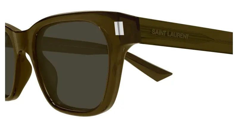 Unisex SAINT LAURENT SL 874 004 Occhiali da sole Acetato Marrone Grigio Squadrata miniatura 3