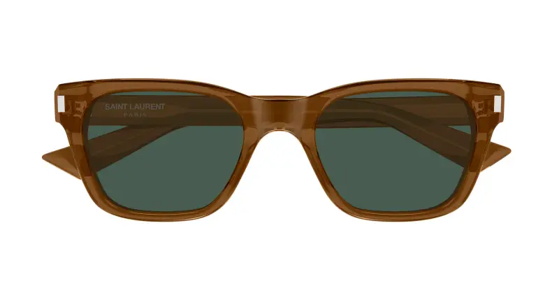 Unisex SAINT LAURENT SL 874 005 Occhiali da sole Acetato Marrone Verde Squadrata miniatura 2