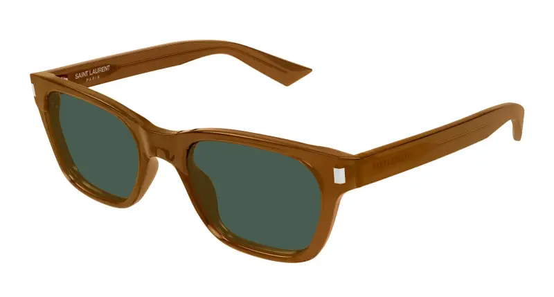 Unisex SAINT LAURENT SL 874 005 Occhiali da sole Acetato Marrone Verde Squadrata
