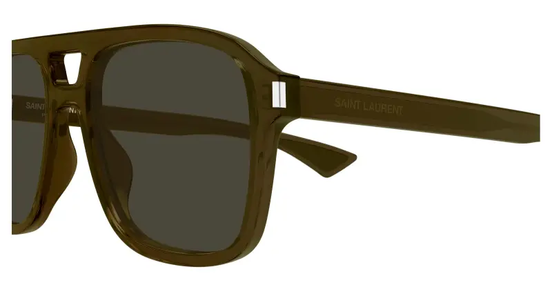 Unisex SAINT LAURENT SL 881 004 Occhiali da sole Acetato Marrone Grigio Pilot miniatura 3