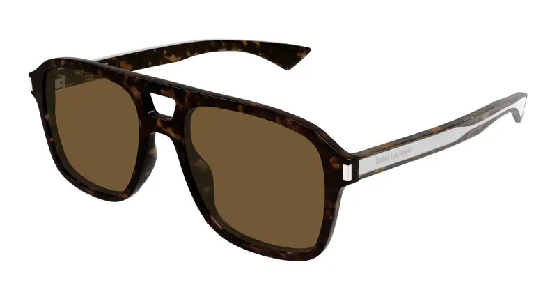 Unisex SAINT LAURENT SL 881 006 Occhiali da sole Acetato Havana Marrone Pilot