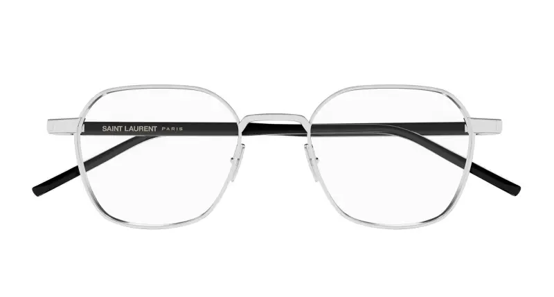 Unisex SAINT LAURENT SL 883 002 Montature da vista Metallo Argento Trasparente Rotonda miniatura 2