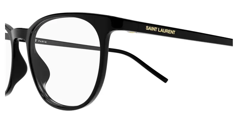 Unisex SAINT LAURENT SL 884 001 Montature da vista Bio-iniettato Nero Trasparente Rotonda miniatura 3