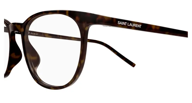 Unisex SAINT LAURENT SL 884 002 Montature da vista Bio-iniettato Havana Trasparente Rotonda miniatura 3