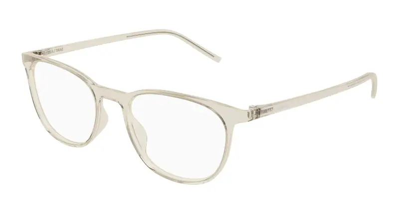 Unisex SAINT LAURENT SL 884 004 Montature da vista Bio-iniettato Beige Trasparente Rotonda