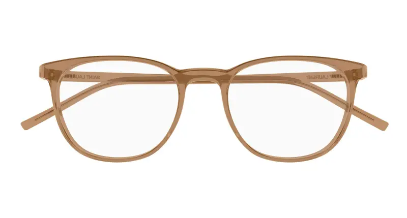Unisex SAINT LAURENT SL 884 006 Montature da vista Bio-iniettato Marrone Trasparente Rotonda miniatura 2