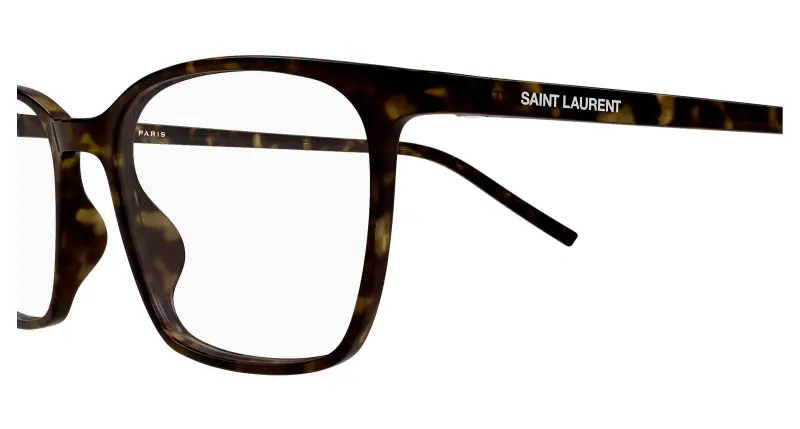 Unisex SAINT LAURENT SL 885 002 Montature da vista Bio-iniettato Havana Trasparente Squadrata miniatura 3