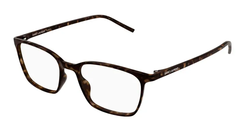 Unisex SAINT LAURENT SL 885 002 Montature da vista Bio-iniettato Havana Trasparente Squadrata