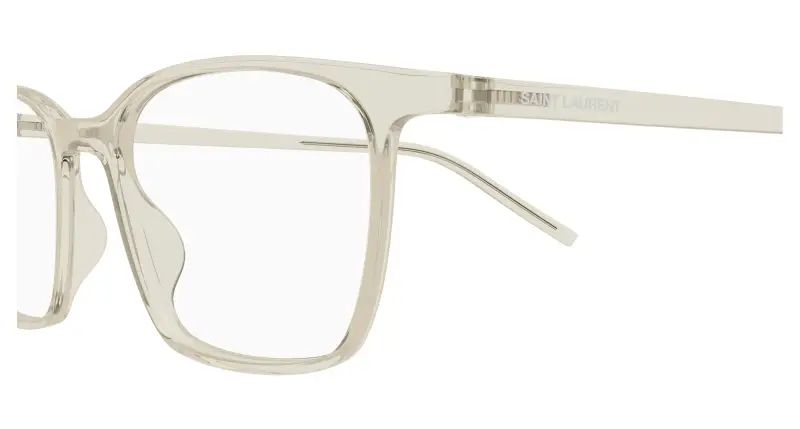 Unisex SAINT LAURENT SL 885 004 Montature da vista Bio-iniettato Beige Trasparente Squadrata miniatura 3