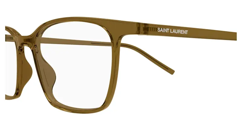 Unisex SAINT LAURENT SL 885 005 Montature da vista Bio-iniettato Marrone Trasparente Squadrata miniatura 3