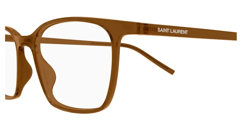 Unisex SAINT LAURENT SL 885 006 Montature da vista Bio-iniettato Marrone Trasparente Squadrata miniatura 3