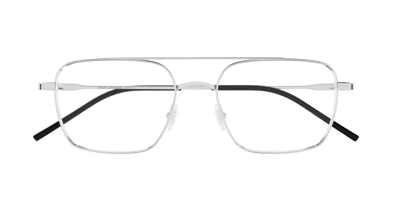Unisex SAINT LAURENT SL 888 002 Montature da vista Metallo Argento Trasparente Pilot miniatura 2