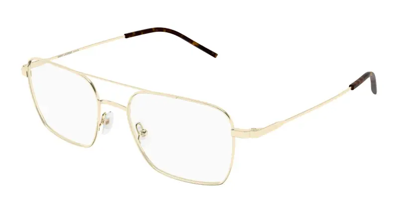 Unisex SAINT LAURENT SL 888 003 Montature da vista Metallo Oro Trasparente Pilot