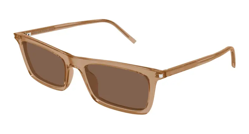 Unisex SAINT LAURENT SL 890 BETTY THIN 005 Occhiali da sole Acetato Marrone Marrone Squadrata